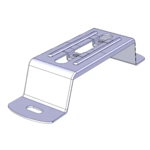 Newlec Cable Tray Top Hat Bracket 100mm Steel With Captive Fixing Nuts Bright Zinc Plated