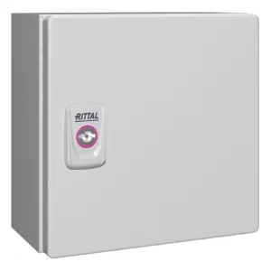 Newlec Enclosure Weatherproof RAL7035 200 x 200 x 120mm IP66 Light Grey Steel with Door