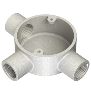 Newlec 25mm Steel Conduit Equal Tee Box 3 Way Malleable Galvanised Steel