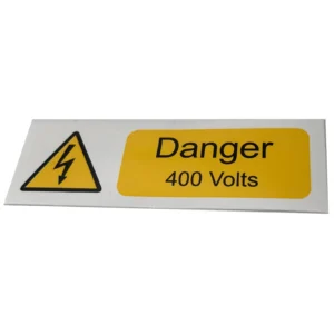Industrial Signs Danger 400 Volts S/A Vinyl 75 x 25mm