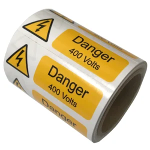 Industrial Signs Danger 400 Volts S/A Vinyl on a roll 75 x 25mm