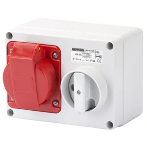 Gewiss Socket Horizontal Interlocked Triple Pole Neutral+Earth 16A 380V