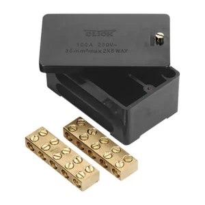 Click Junction Box 2 Pole 5X35mm 100A Black