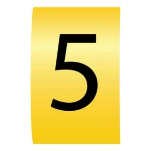 Cablecraft Number 5 Black On Yellow K-Type Cable Marker On Reels 4.2-7.0mm Dia