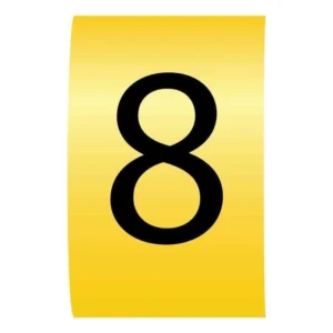 Cablecraft Number 8 Black On Yellow K-Type Cable Marker On Reels 4.2-7.0mm Dia