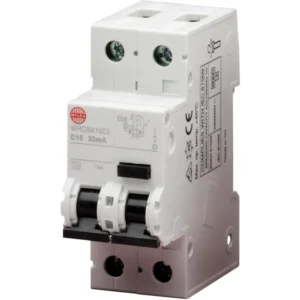 Wylex 16A 30mA SPswN C Curve 6kA Type A 2 Module Stand Alone RCBO