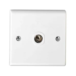 Deta Socket 1 Gang Tv Coaxial Non-Isolated White Moulded