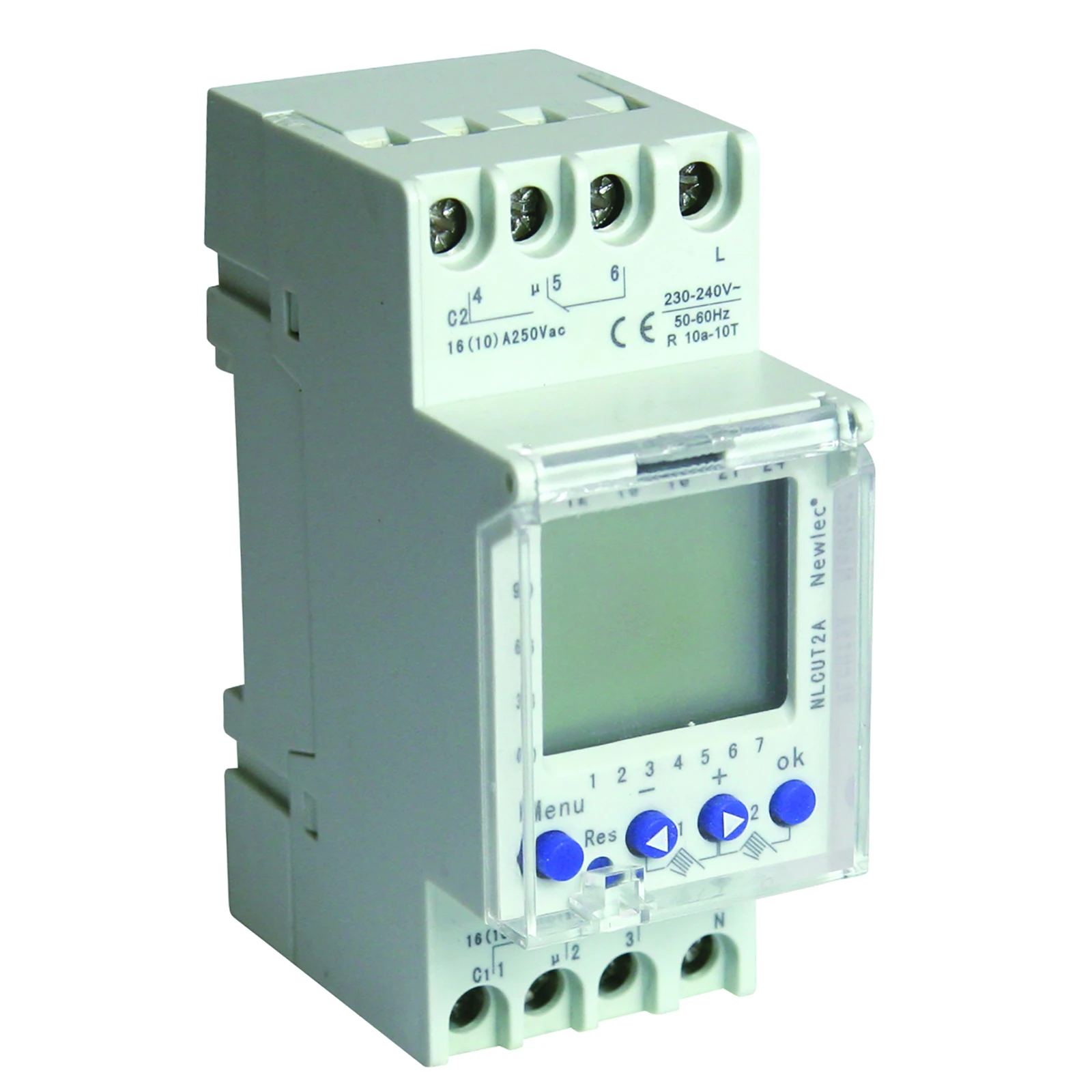 Newlec Timer Digital Twin Channel 24/7 Din Rail Mounting Double Module 230v - Image 2