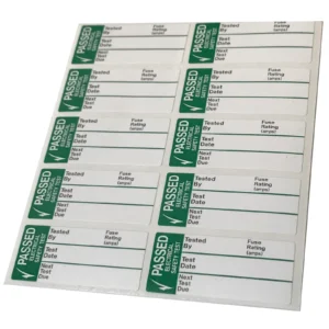 Industrial Signs Pass Test Labels SML S/A Write on Vinyl 35 x 15mm