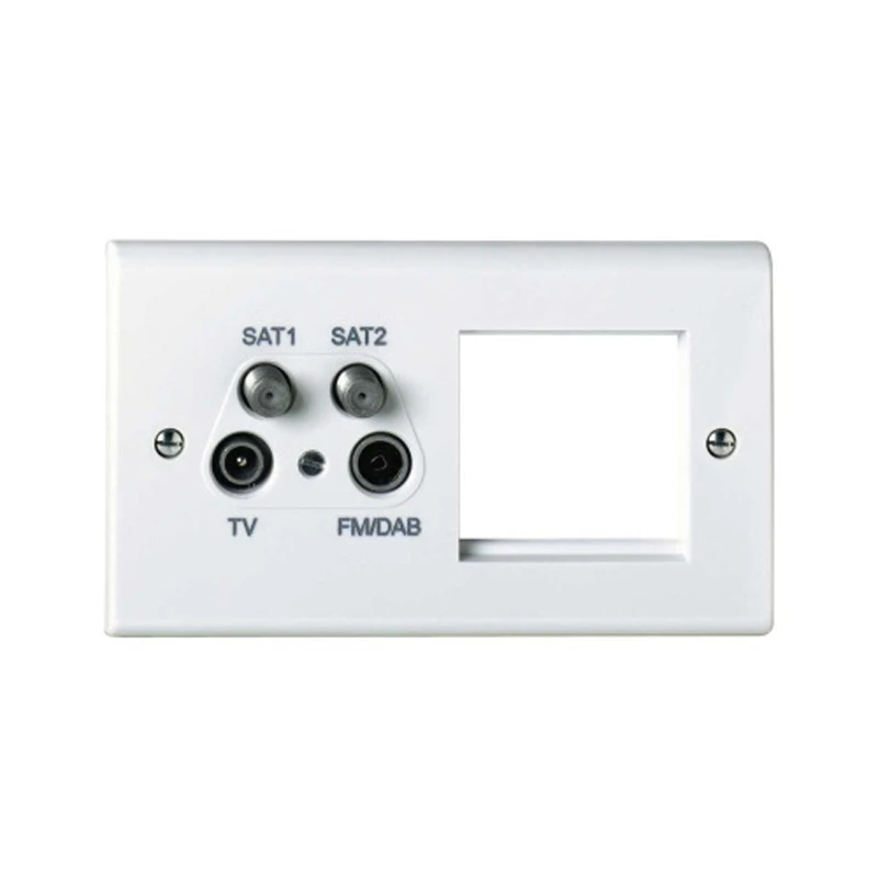 Deta Socket Quadplexer TV+Fm/Dab+Satin1+Satin2 White 2 Module Cut-Out
