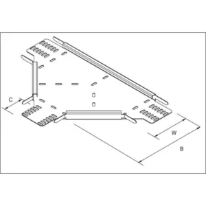 Unistrut B Cable Tray Medium Duty Tee Equal 75mm Pre-Galvanised Steel