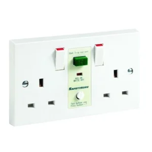 Greenbrook RCD Twin Switched Socket Safetysure 13A White