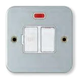 Niglon Connection Unit Fused Neon 13A Metal Clad Satin Silver - Image 2