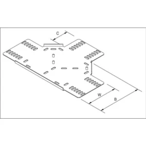 Unistrut B Cable Tray Light Duty Tee Equal 100mm Pregalvanised Steel