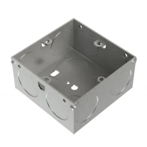 Metpro Box 1 Gang Flush Back Switch Knockouts 35mm Metal 3 Fixed+1 Adjustable Lug