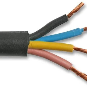 Commodity Cables H07RNF 2.5mm Black Heavy Duty Power Supply Rubber Cable 4-Core 1m