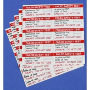 Industrial Signs Red And White 35X15Mm Fail Test Labels Small