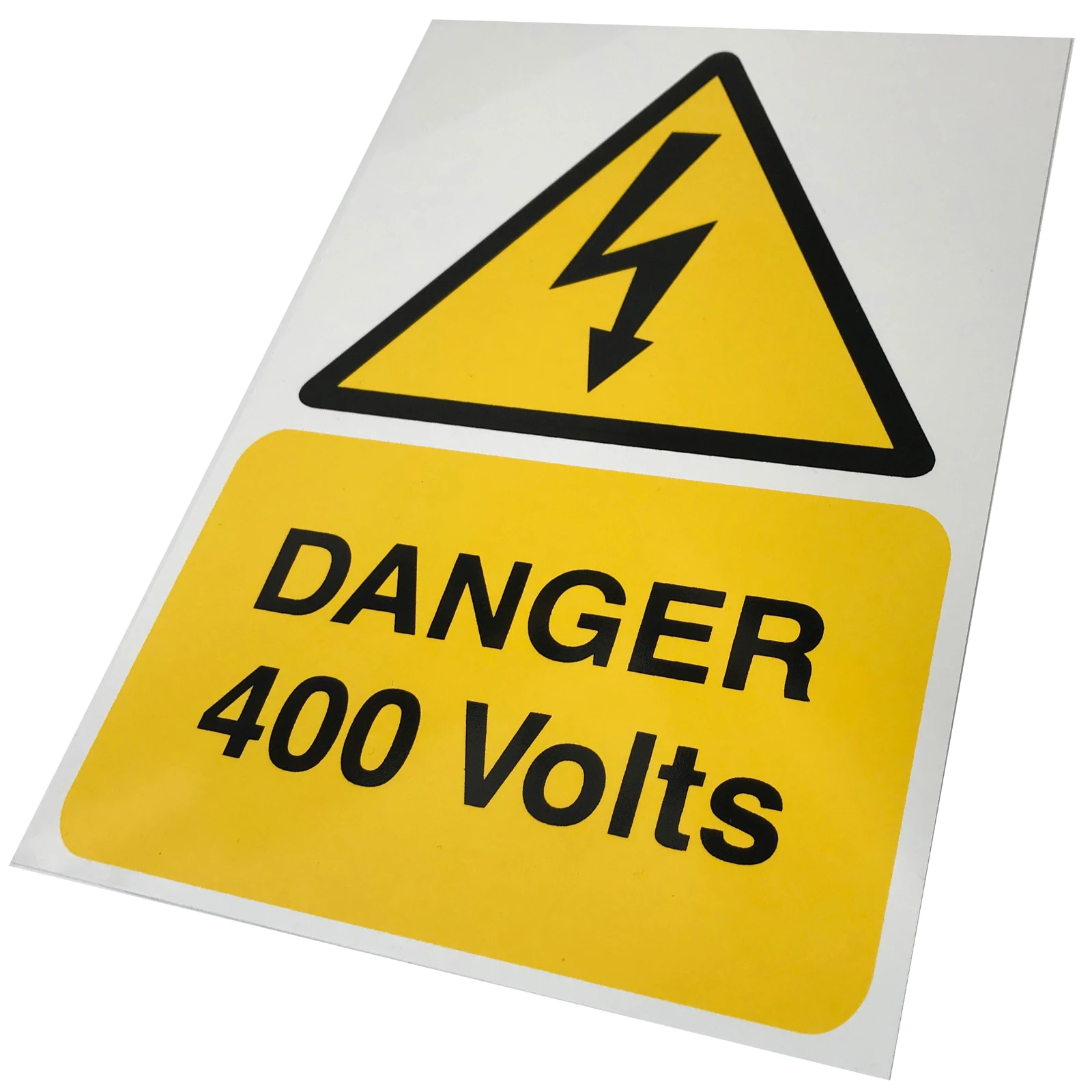 Industrial Signs Danger 400 Volts Rigid S/A PVC 150 x 225mm