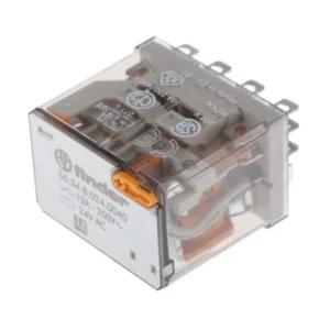 Finder Relay Plug-In Power 4P Co Lockable 12A 24V Ac Test Button&M