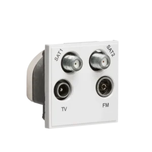 Knightsbridge MLA Quadplexed SAT1/SAT2/TV/FM DAB Outlet Module 50 x 50mm - White
