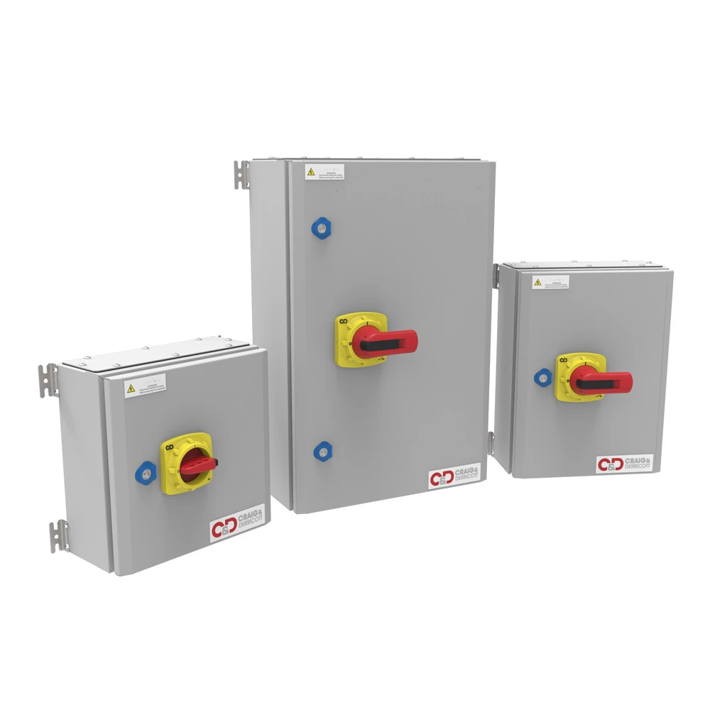 Craig & Derricott Fuse Combination Switch Triple Pole+Neutral Link 160A Metal Hinged IP65 - Image 2