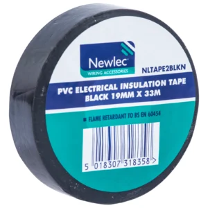Newlec Black PVC Insulation Tape Flame Retardant 19mm x 33m