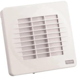 Newlec Wall/Window Axial Fan Standard 100mm White with Timer+Backdraft Shutter