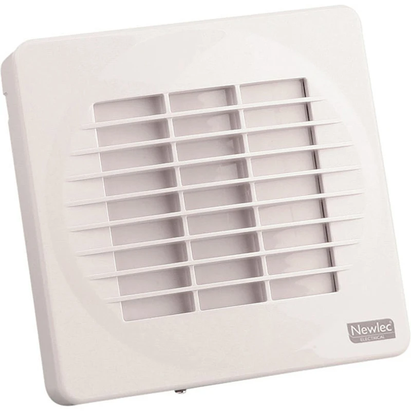 Newlec Wall/Window Axial Fan Standard 100mm White with Timer+Backdraft Shutter - Image 2