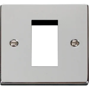 Click Scolmore Victorian Polished Chrome 1 Gang New Media Unfurnished Plate 1 Aperture