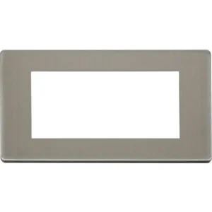 Click Scolmore Front Plate 2 Gang 4 Media Module Stainless Steel