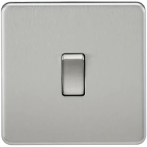 Knightsbridge MLA Screwless 10AX 1G 2-Way Switch - Brushed Chrome