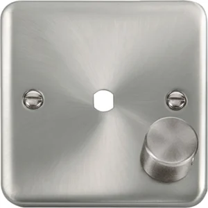 Click Scolmore Front Plate 1 Gang Dimmer&Knob 1 Module Satin Chrome