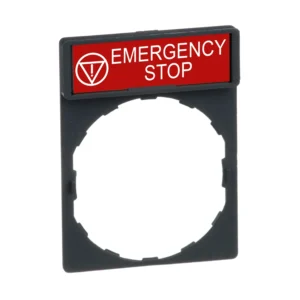 Schneider Electric Harmony Legend/Legend Holder 30x40mm with EMERGENCY STOP Marking Red