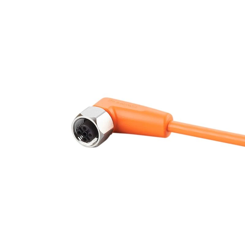 IFM 250VAC/300VDC Angled Socket M12 PVC 5m Stainless Steel Orange - Image 2