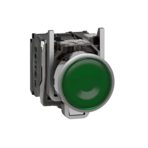 Schneider Electric Green Flush Complete Illum Pushbutton 22 Spring Return 1No+1NC 110-120V