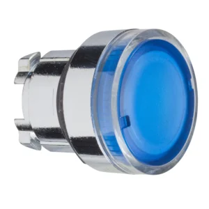 Schneider Electric Harmony Flush Illuminated Push Button Head Spring Return for BA9s Bulb 22mm Blue
