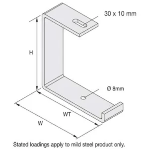 Unistrut Bracket Hanging C Type 150mm Steel Hot Dipped Galvanised