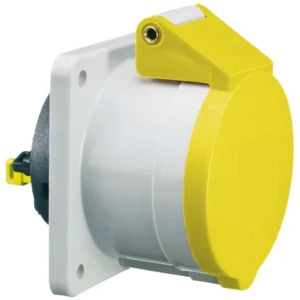 CEENorm Socket Panel Strut 2P+E IP44 16A 110V Yellow Quick Connect