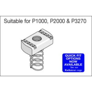 Unistrut Channel Nut Long Spring M10 Electro-Zinc Plated