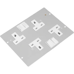 Marshall-Tufflex Socket 2 Gang Double Switched 13A Grey 4Compartment