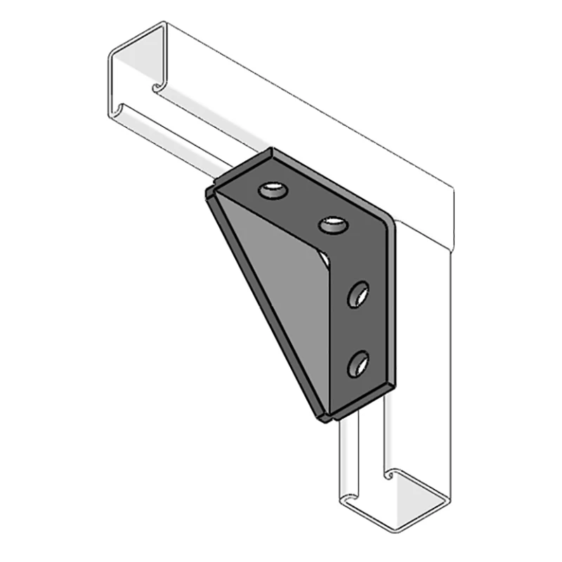 Newlec Channel Support Bracket 90° Gusset Angle 2 Hole 2 Hole Hot Dipped Galvanised - Image 3