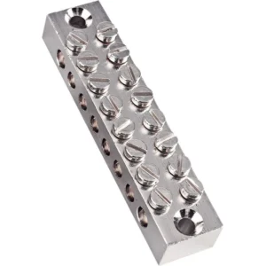 Newlec Earth Block 8 Way Main Terminal Nickel Plated Brass