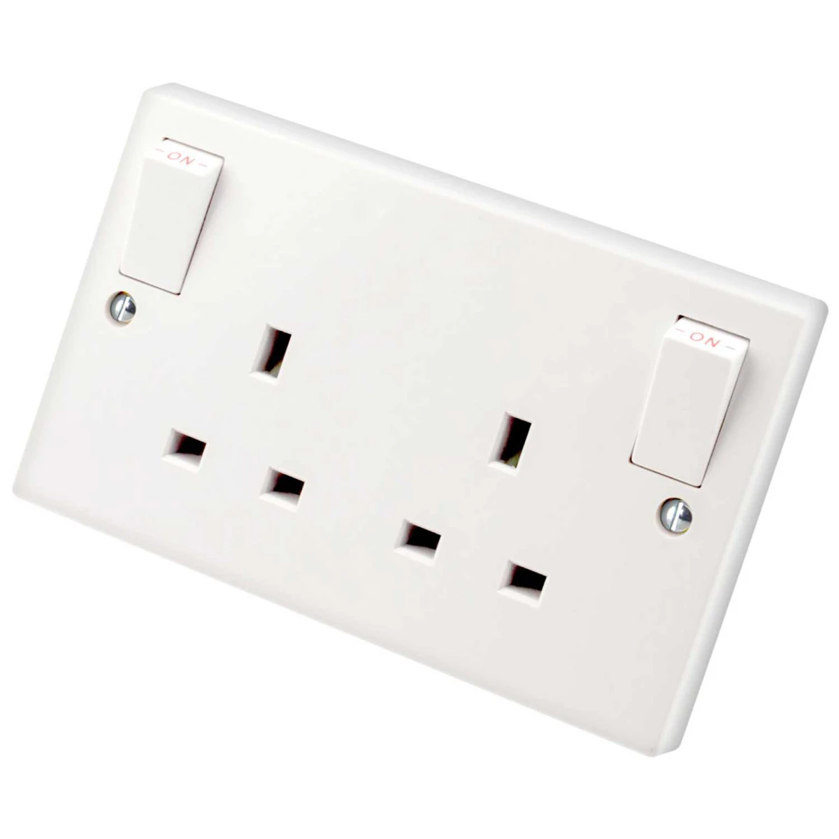 Volex 13A 2 Gang Double Pole Switched Socket With Outboard Rockers - Image 2