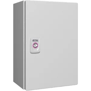 Newlec Enclosure Weatherproof RAL7035 300 x 200 x 155mm IP66 Light Grey Steel with Door