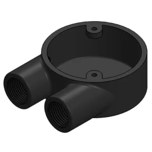 Metpro Malleable Steel Small U-Box 2-Way 20mm Black Enamel