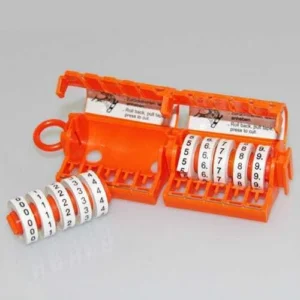 Easi-Tape Black On White Self-Adhesive Marker Cassette 0-9 - 10 Rolls of Markers