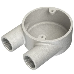 Newlec 20mm Steel Conduit U Box 2 Way Malleable Galvanised Steel