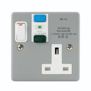 Newlec Metal Clad 13A 30Ma 1 Gang Switched Type A Rcd Socket