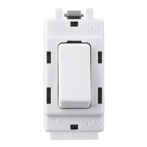 Luceco Grid Switch 20AX 2Way Single Pole White Module Nexus