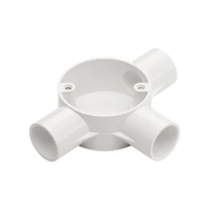 MK Electric Circular Box Tee 3 Way 25mm White PVC-U